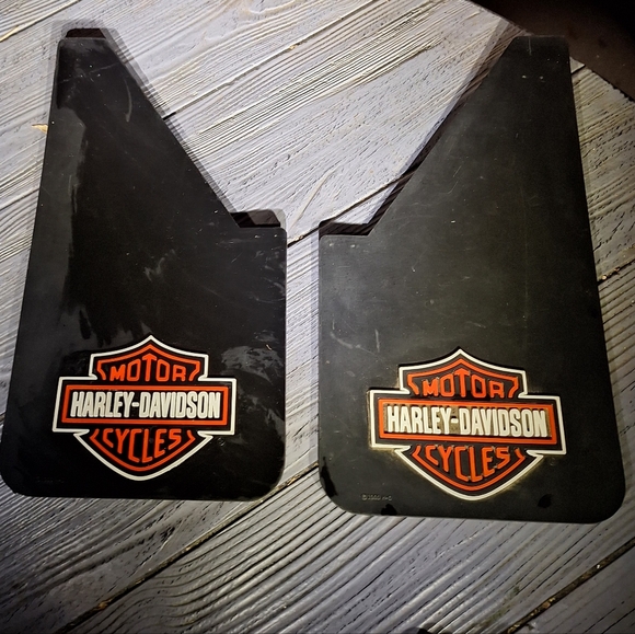 Harley-Davidson Black And Orange Mud Flaps Universal - Picture 4 of 9